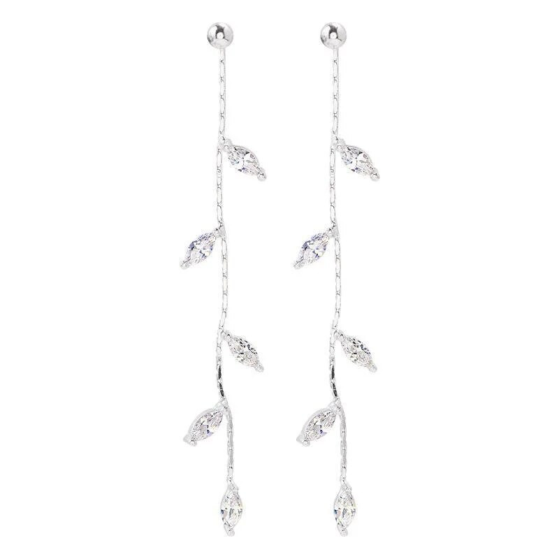 Klasične vruće rasprodaje Naušnice s kristalnim lišćem Modne korejske naušnice s resicama za žene Vjenčani nakit Poklon za godišnjicu Pendientes Mujer