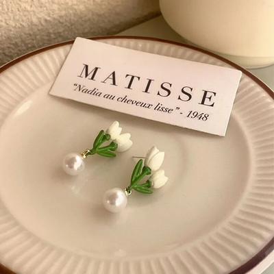 Korejiešu smalki kristāla cirkona ziedu pērļu auskari sievietēm Eleganti temperamenta kāzu auskari meiteņu modes rotaslietas