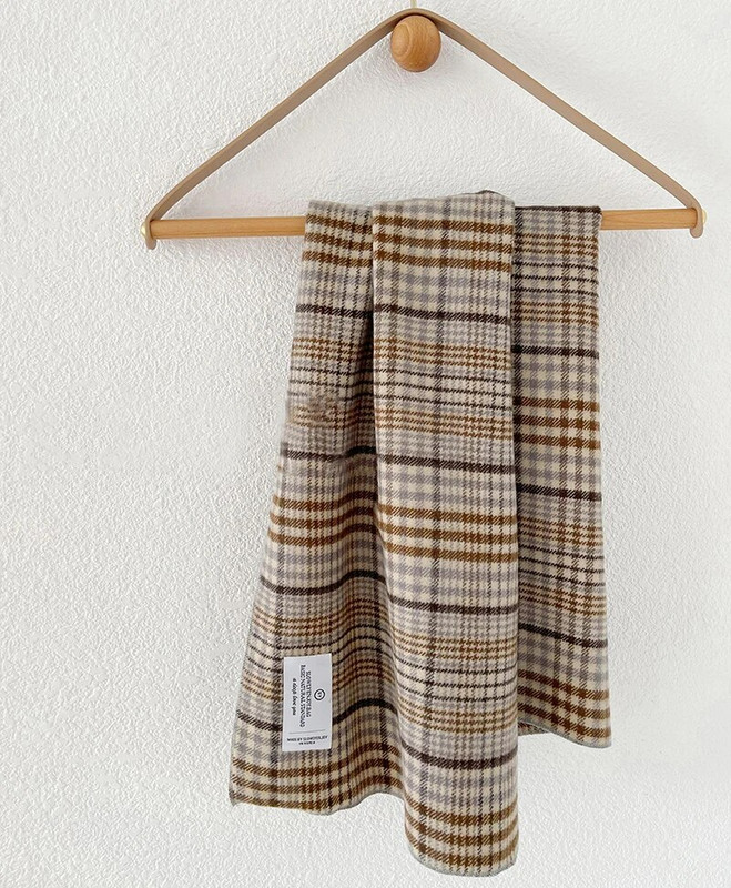 Luna&Dolphin női téli gyapjú sál nagy kockás égszínkék egyszínű meleg nyakkendő Kötött gyapjú nyakú pashmina puha kendő