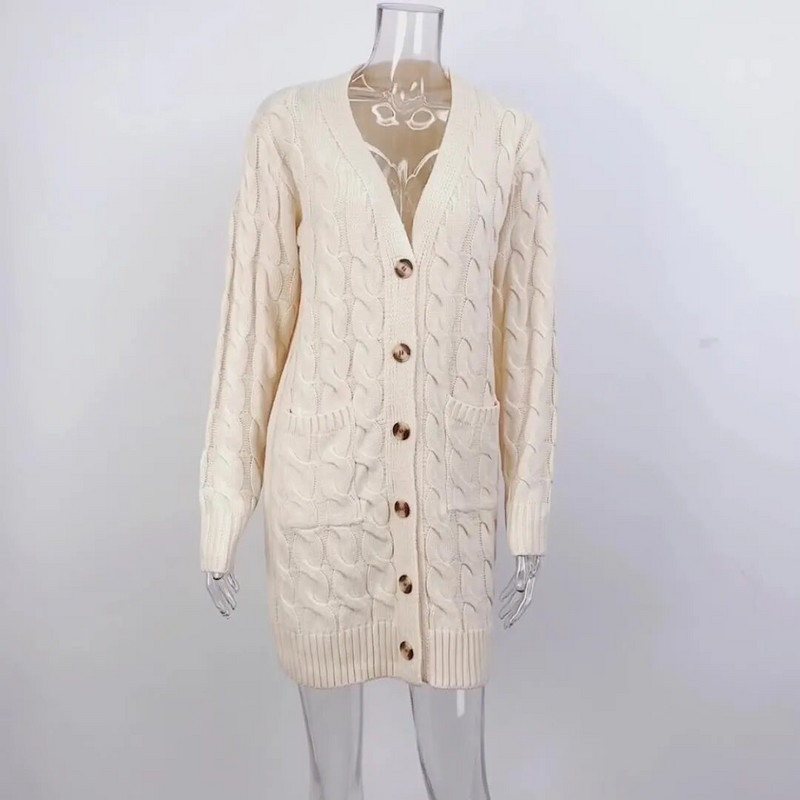 Sieviešu ikdienas brīvi jakas Džemperis ar garām piedurknēm Trikotāžas mēteļi Sieviešu garie topi Sieviešu ielu apģērbi Trikotāža Virsdrēbes Džempera mētelis