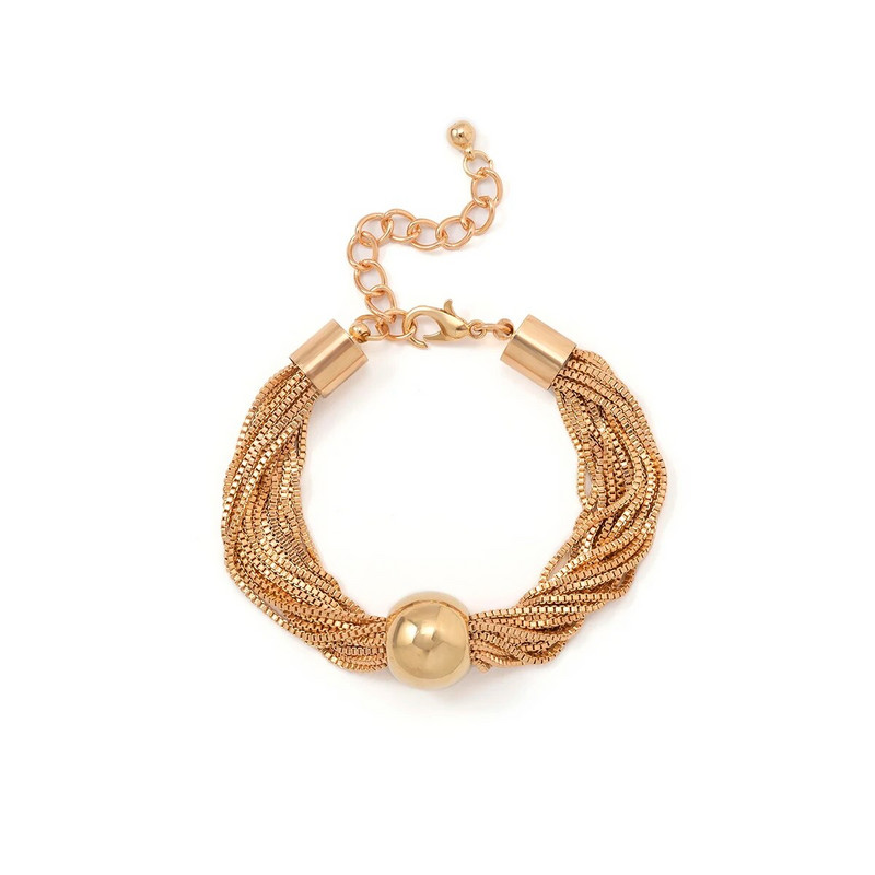 Lacteo Višeslojne tanke narukvice sa zmijskim lancem Narukvice na ruci za žene Punk Narukvice s velikom plastičnom kuglom Nakit za zapešće Pokloni