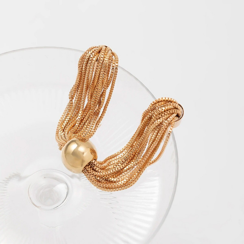 Lacteo Višeslojne tanke narukvice sa zmijskim lancem Narukvice na ruci za žene Punk Narukvice s velikom plastičnom kuglom Nakit za zapešće Pokloni