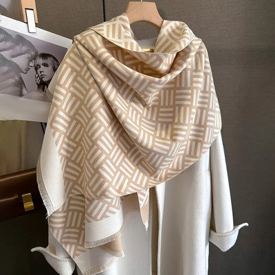 Jesenski debeli šal od kašmira, topli šal, modni putni pokrivač od pašmine Pončo Bufanda s resicama, ležerne zimske obloge Ehcarpe