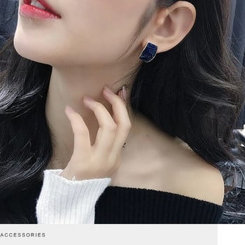 Стилно луксозни 6 цветни квадратни емайлирани обеци с щипки без пиърсинг в корейски стил за елегантни жени Прости женски щипки за уши Бижута