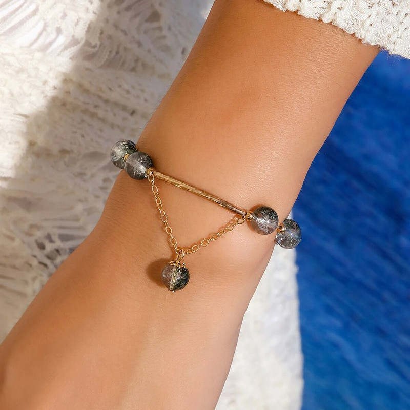 Lacteo Trendy Gradient Ice Cracked Akrilne perle Narukvica za žene Narukvice s šarmom od perli Party Ženski darovi Estetski nakit