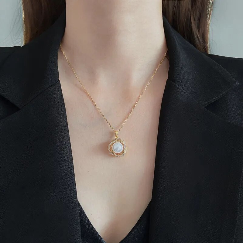 Koreai divatos Whirlpool gyöngy nyaklánc nőnek lánynak kulcscsont lánc medál nyaklánc Valentin-napi ajándék party luxus ékszerek