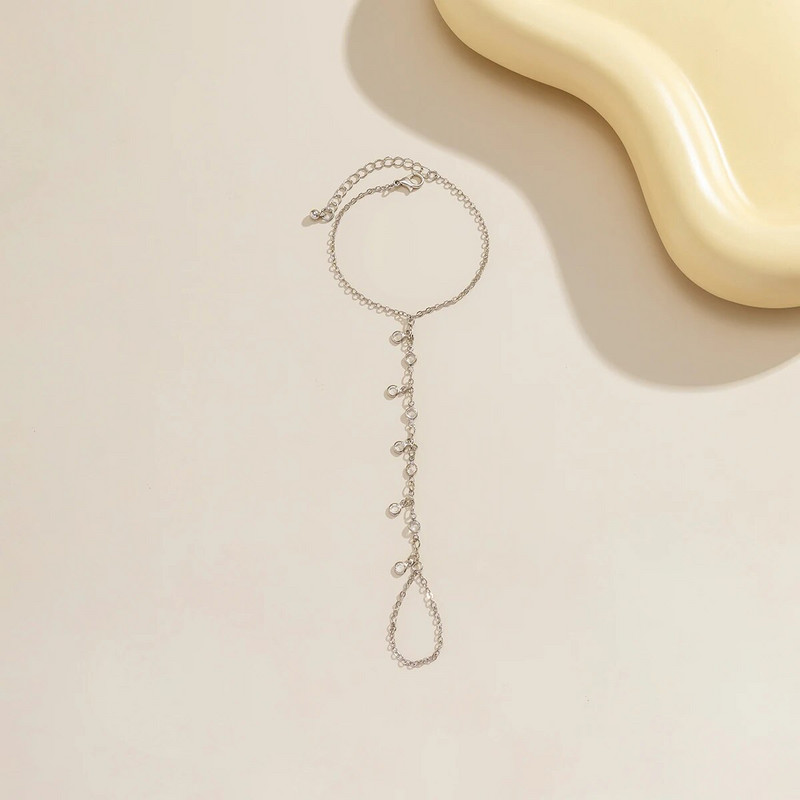 Lacteo Gothic Circon Finger Prsten Narukvica Ženski boemski nakit Zlatna boja Metalni lanac Spajanje ručnih pojaseva Narukvice Party