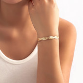 Lacteo aukso spalvos gyvatės grandinėlės apyrankės moteriškos papuošalai mados pynimo apyrankės vakarėlio dovanos aksesuarai kelių stilių apyrankės mergaitėms