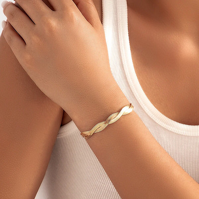 Lacteo aukso spalvos gyvatės grandinėlės apyrankės moteriškos papuošalai mados pynimo apyrankės vakarėlio dovanos aksesuarai kelių stilių apyrankės mergaitėms