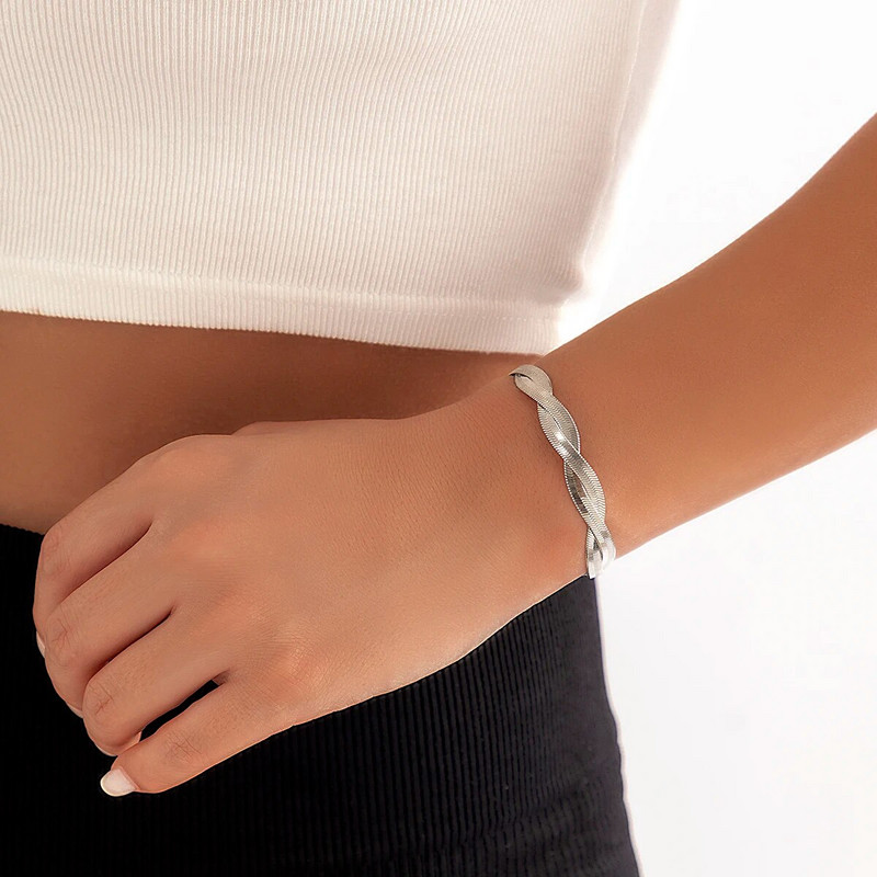 Lacteo aukso spalvos gyvatės grandinėlės apyrankės moteriškos papuošalai mados pynimo apyrankės vakarėlio dovanos aksesuarai kelių stilių apyrankės mergaitėms