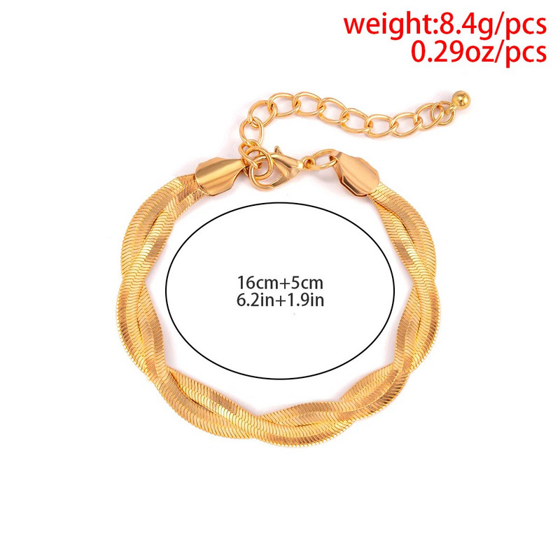 Lacteo aukso spalvos gyvatės grandinėlės apyrankės moteriškos papuošalai mados pynimo apyrankės vakarėlio dovanos aksesuarai kelių stilių apyrankės mergaitėms