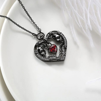 Γοτθικό κολιέ κρανίο μαύρη καρδιά μενταγιόν για γυναίκες Κολιέ πανκ κοσμήματα για άντρες πανκ κοσμήματα Χονδρική πώληση