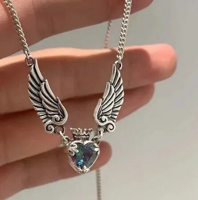 Ogrlica s privjescima s lubanjom i crnim srcem u gotičkom stilu za žene Muška zabava Punk nakit Ogrlica Muški punk privjesak na veliko