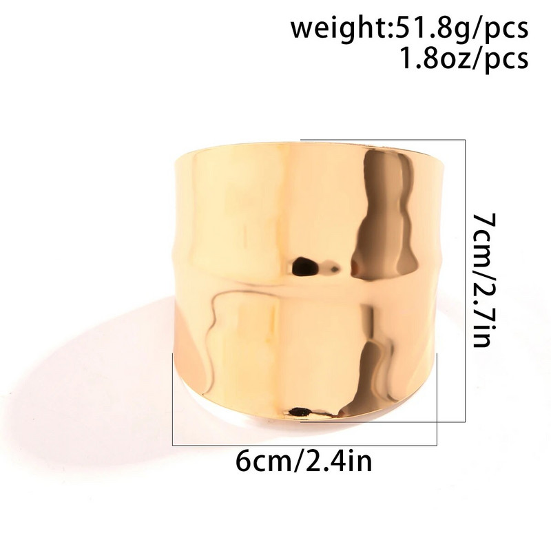Lacteo divatos arany színű széles, nagy mandzsetta karkötő nőknek Geometrikusan nyíló karkötők Heavy Metal ékszerek női utcai parti