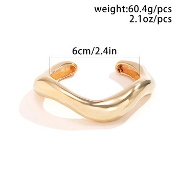 Lacteo Simple Irregular Geometric Cuff Гривна за жени Heavy Metal Златен цвят Oepn Bangles Модерни бижута Ново дамско парти