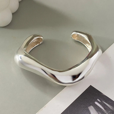 Lacteo vienkārša neregulāras ģeometriskas aproces rokassprādze sievietēm smago metālu zelta krāsā Oepn rokassprādzes modernas rotaslietas jaunām sieviešu ballītēm