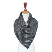 Ležerna moda od kašmira Formalni karirani šal Žene muškarci Pončo Zimski šalovi i šalovi Trokutasti šal s kožnom manžetom