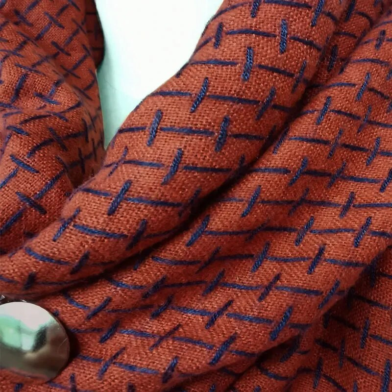 Ležerna moda od kašmira Formalni karirani šal Žene muškarci Pončo Zimski šalovi i šalovi Trokutasti šal s kožnom manžetom