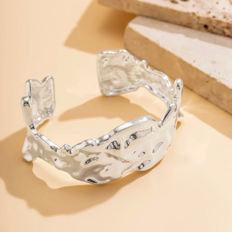 Lacteo kreativna narukvica s manžetom nepravilnog oblika zlatne boje Heavy Metal narukvice široke narukvice s otvaranjem Ženski darovi Trendy nakit