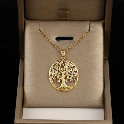 Europski i američki prsten u boji s cirkonom, keltsko stablo života, privjesak, ogrlica za žene, klasični vjenčani nakit, dar za obitelj