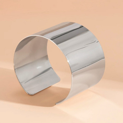 Lacteo Gold Χρώμα Ομαλά βραχιόλια με φαρδιά μανσέτα Απλό ανοιχτό μεγάλο βραχιόλι για γυναικείες γυναίκες Γούρι κοσμήματα μόδα πανκ δώρα Νέο