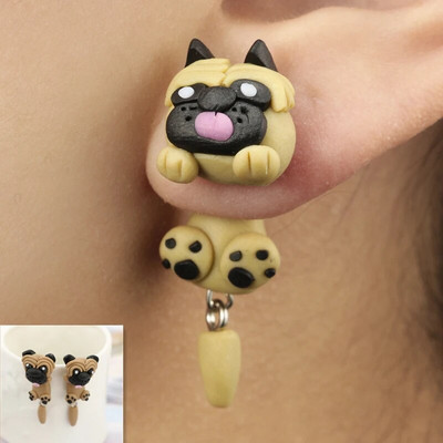 Jauna mode, jauki dzīvnieki, mātītes, radoši, ar rokām darināti auskari, polimēru māla dinozauri suns kaķis auskari ballīšu rotaslietas meitenēm