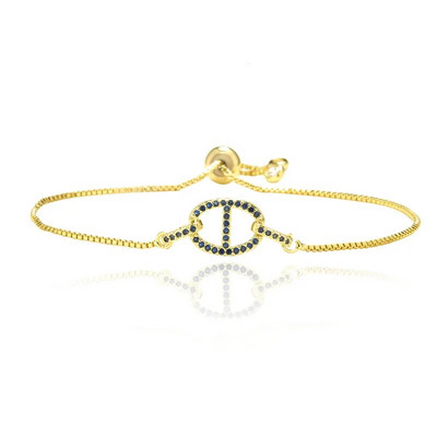 NEWBUY 2023 moderna turku zelta krāsas Evil Eye rokassprādze, regulējama AAA CZ bruģakmens iestatījums Sieviešu laimīgas ballītes rotaslietas dāvana