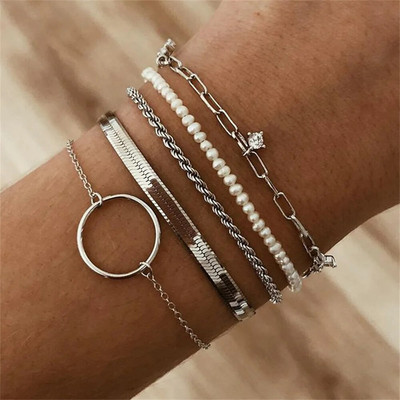 Boho višerazinske narukvice za žene Novi vintage geometrijski zlatni zmijski orao, faraon, kristalni leptir, brava, nakit Poklon