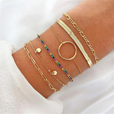 Boho višerazinske narukvice za žene Novi vintage geometrijski zlatni zmijski orao, faraon, kristalni leptir, brava, nakit Poklon