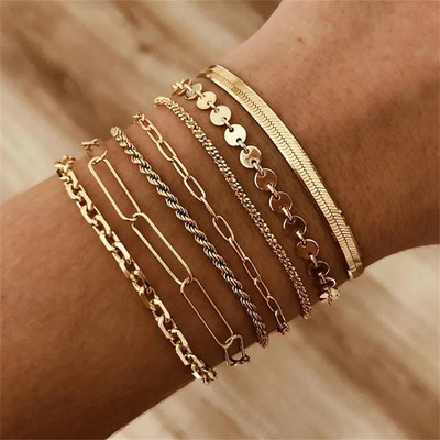 Boho višerazinske narukvice za žene Novi vintage geometrijski zlatni zmijski orao, faraon, kristalni leptir, brava, nakit Poklon