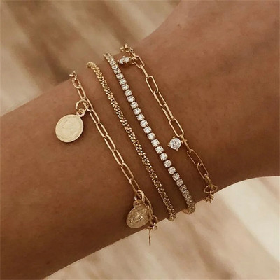 Boho višerazinske narukvice za žene Novi vintage geometrijski zlatni zmijski orao, faraon, kristalni leptir, brava, nakit Poklon