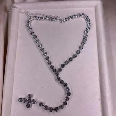 Daudzslāņu kristāla pušķu ķēde gara kaklarota kāzu rotaslietas sievietēm Luksusa kalnu strēles kaklasiksnas aksesuāri dāvana