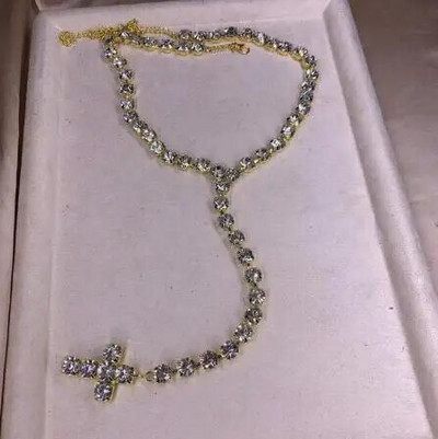 Daudzslāņu kristāla pušķu ķēde gara kaklarota kāzu rotaslietas sievietēm Luksusa kalnu strēles kaklasiksnas aksesuāri dāvana