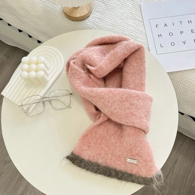 Jednobojni šal Ženska korejska verzija Slatka djevojka Jesen Zima Dopaminske boje Debeli topli pleteni šal za žene