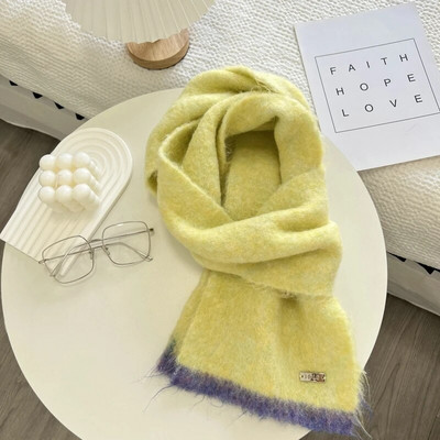 Jednobojni šal Ženska korejska verzija Slatka djevojka Jesen Zima Dopaminske boje Debeli topli pleteni šal za žene