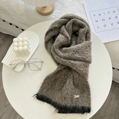 Jednobojni šal Ženska korejska verzija Slatka djevojka Jesen Zima Dopaminske boje Debeli topli pleteni šal za žene