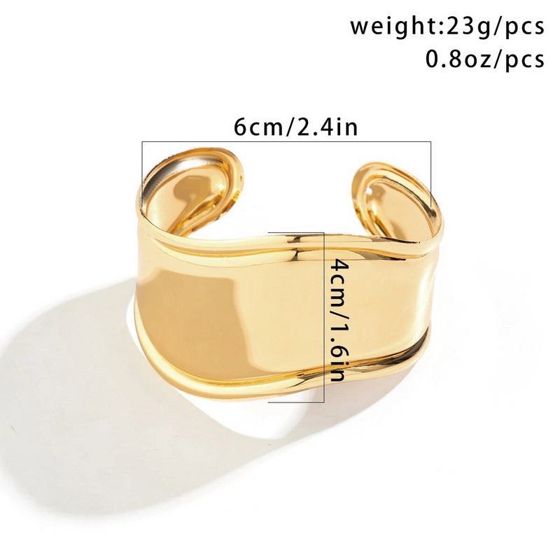 Lacteo divat szabálytalan geometrikus széles mandzsetta karkötő nőknek fém arany színű Oepn karkötők Divatos 2023 ékszer női esküvő