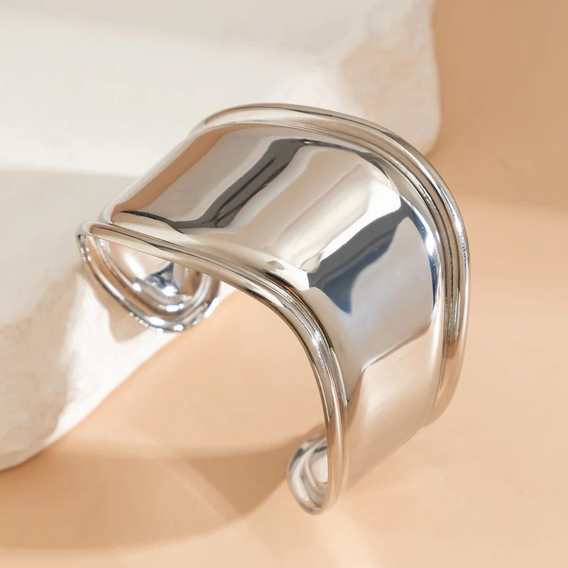 Lacteo divat szabálytalan geometrikus széles mandzsetta karkötő nőknek fém arany színű Oepn karkötők Divatos 2023 ékszer női esküvő