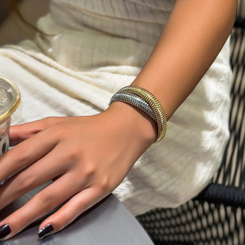 Lacteo Heavy Metal široka narukvica s križnim lancem narukvica za žene Punk nakit Mješavina boja Zdepasta narukvica Pokloni za zabave Vjenčanice