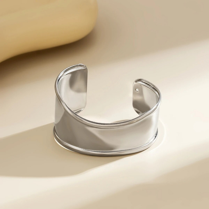 Lacteo Punk új férfi nehézfém széles mandzsetta karkötő Szabálytalan geometriai karkötő nyíló Y2K Vintage ékszerek Unisex Party Street