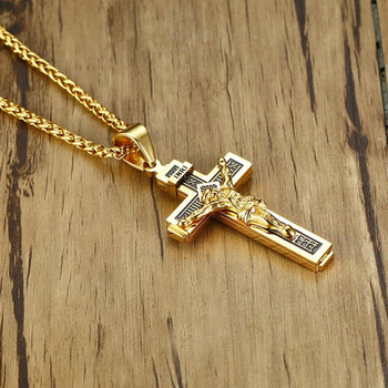 Μόδα Ανδρικά Κοσμήματα Σταυρός Κρεμαστό Κολιέ Ιησούς Ανδρικά Θρησκευτικά Hip Hop Punk Party Χριστιανικά κοσμήματα Πίστη Δώρο γιακά hombre