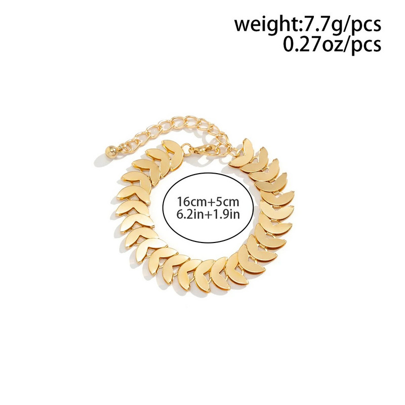 Lacteo trendi narukvica u obliku latica zlatne boje za žene Nakit Metalni lančić Narukvice na ruci Ženska moda za vjenčanje