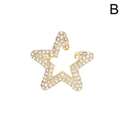 Jauni modes varavīksnes zvaigznes Auskari Auskari Sievietēm Krāsaini Vairāku stīpu Rhinestone Ausu aproces klipsi Auskari Kāzu Rotaslietas