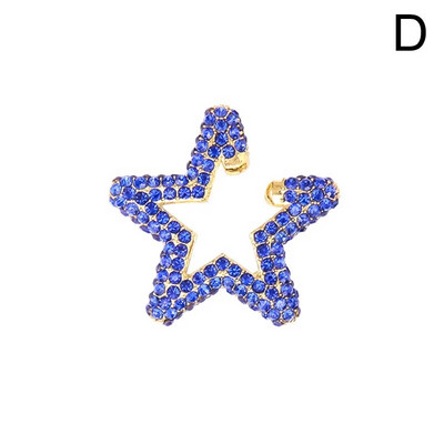 Jauni modes varavīksnes zvaigznes Auskari Auskari Sievietēm Krāsaini Vairāku stīpu Rhinestone Ausu aproces klipsi Auskari Kāzu Rotaslietas