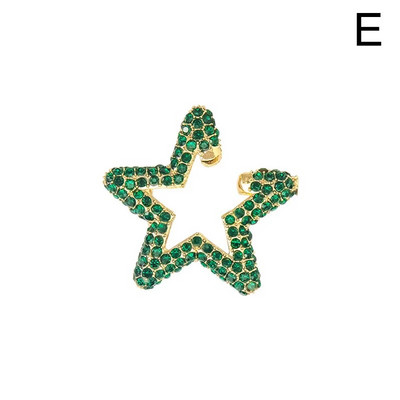 Jauni modes varavīksnes zvaigznes Auskari Auskari Sievietēm Krāsaini Vairāku stīpu Rhinestone Ausu aproces klipsi Auskari Kāzu Rotaslietas