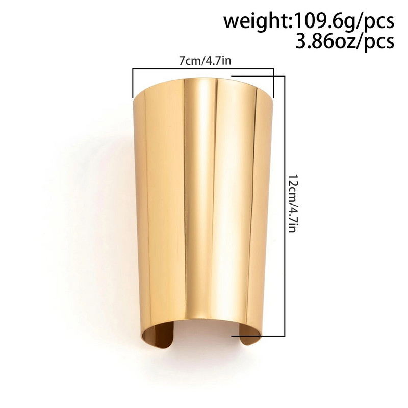 Γυναικείο βραχιόλι με μανσέτα Lacteo Punk Punk Χρυσό Χρώμα Χοντρό λείο φαρδύ βραχιόλι Exaggerated γυναικεία κοσμήματα Steampunk πάρτι Δώρα Νέα