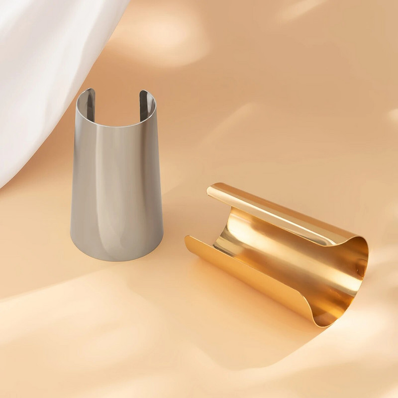 Γυναικείο βραχιόλι με μανσέτα Lacteo Punk Punk Χρυσό Χρώμα Χοντρό λείο φαρδύ βραχιόλι Exaggerated γυναικεία κοσμήματα Steampunk πάρτι Δώρα Νέα