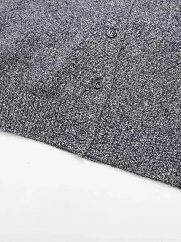 TRAF 2023. Jednobojni kardigani za jesen, žene, retro, jednoredno kopčanje, šik, elegantni, ležerni, ženski, novi džemperi, ulična odjeća