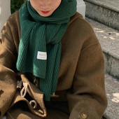 Vienkrāsains trikotāžas daudzpusīgs šalle sievietēm Ziemas mīksta un lipīga korejiešu versija, silta šalle sievietēm