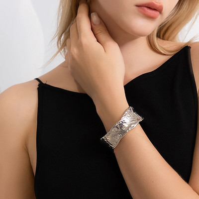 Lacteo egyszerű, szabálytalan alakú nyitott mandzsetta karkötő női ékszerek fém arany színű széles karkötők parti esküvői lányok új divatos